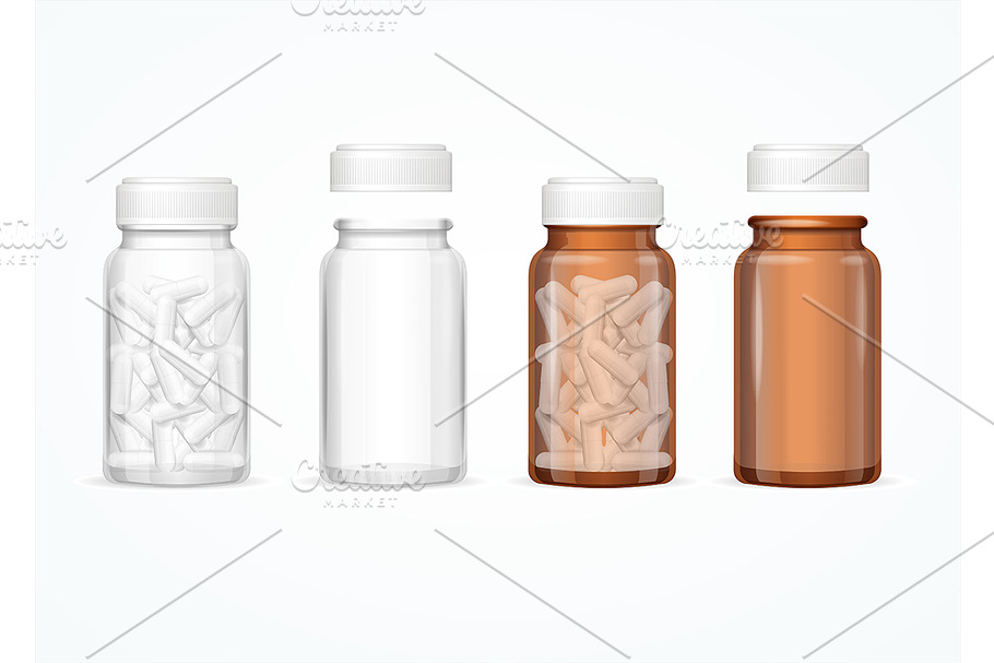 Glass Medical Bottle Set. Vector in Objects - product preview 8