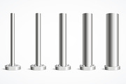 Metal Pole Pillars Set. Vector