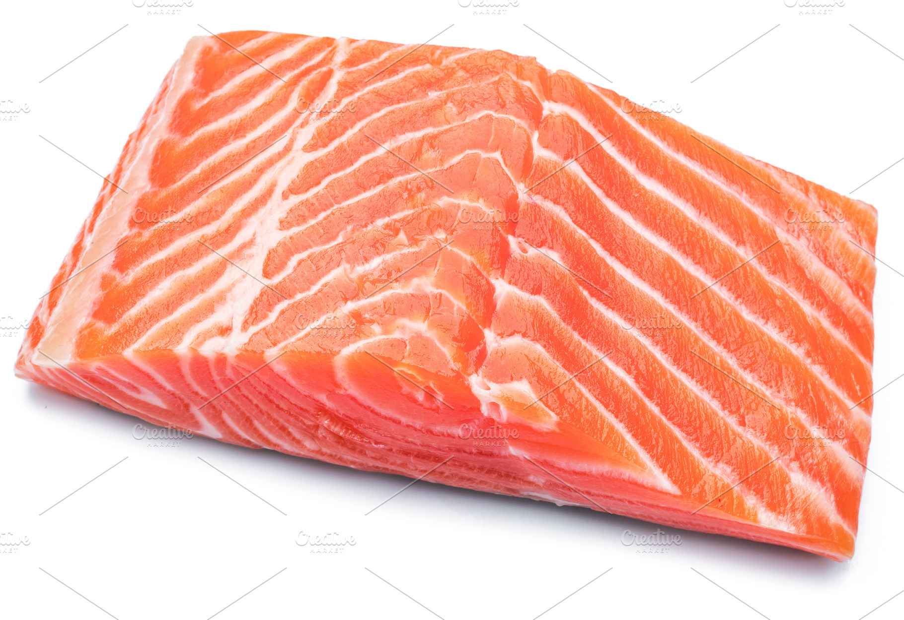 Fresh raw salmon fillet on white bac | High-Quality Food Images ...