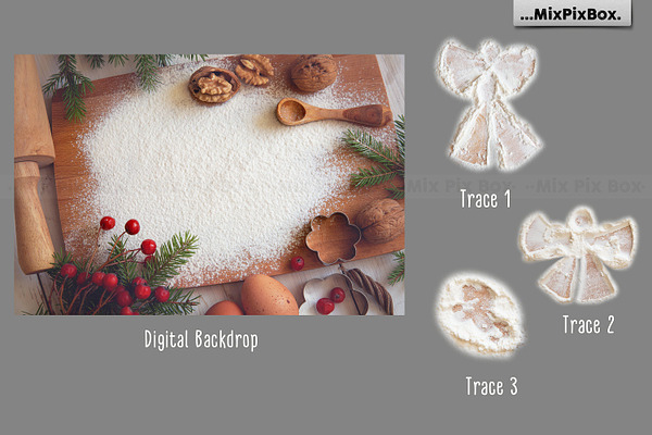 Christmas Cookie Snow Angel Backdrop