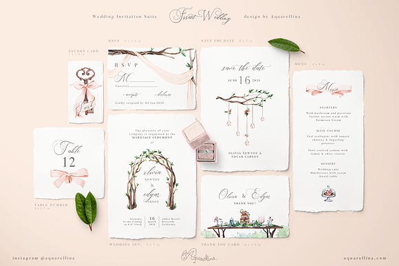 Peach Forest Wedding Invitations in Wedding Templates - product preview 3