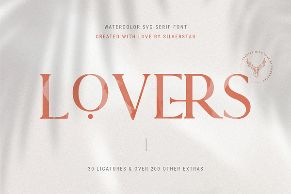 Lovers SVG Serif Font & Extras