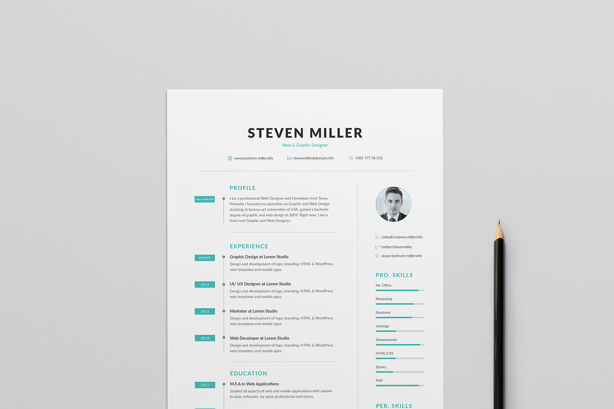 Resume Template / CV in Resume Templates - product preview 8