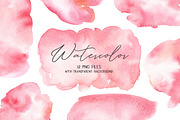 Pink Blush Watercolor Stain Splashes
