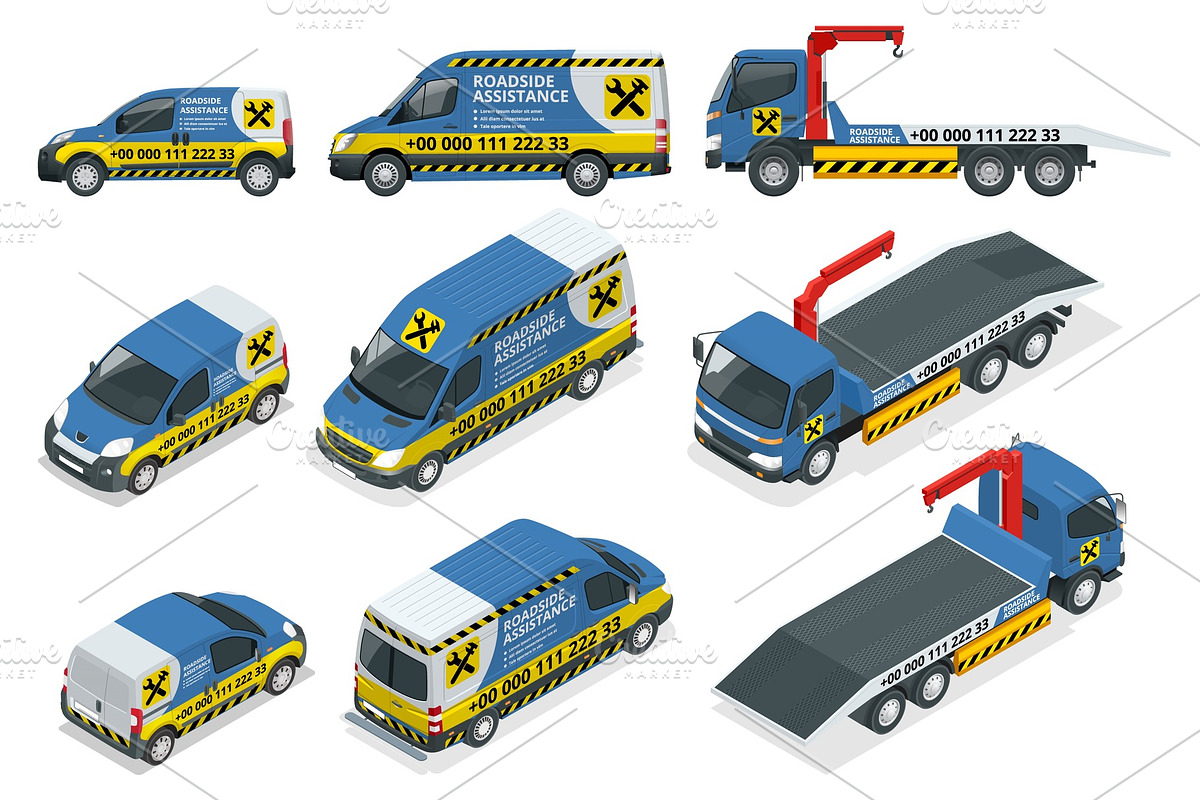 Online roadside assistance. Set of in Illustrations - product preview 8