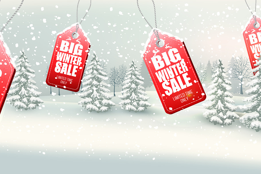 Winter Sale Background. Vector in Illustrations - product preview 8