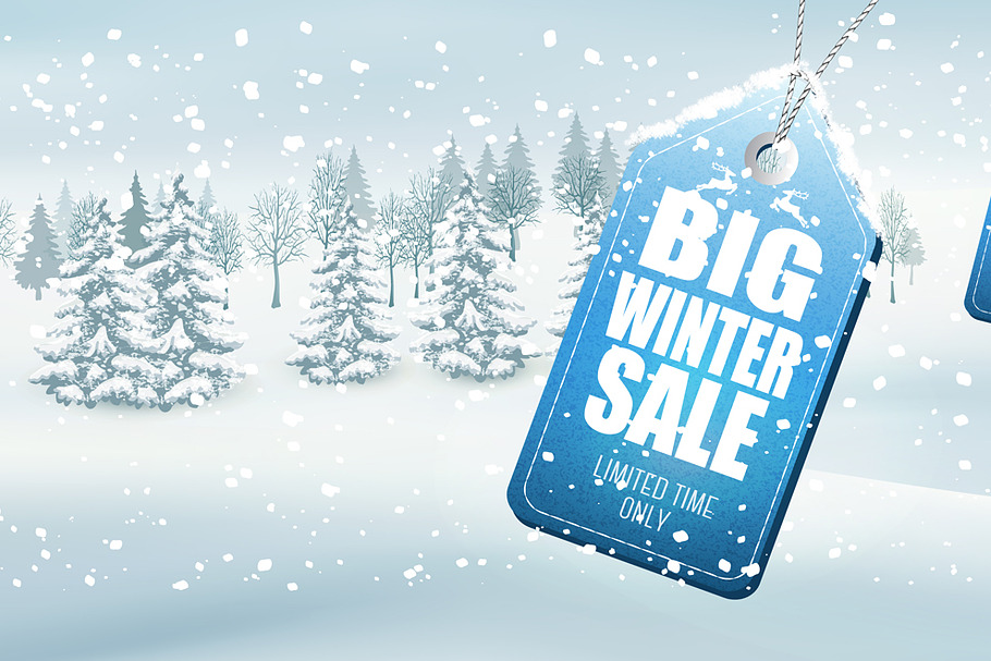 Winter Sale Background Vector in Illustrations - product preview 8