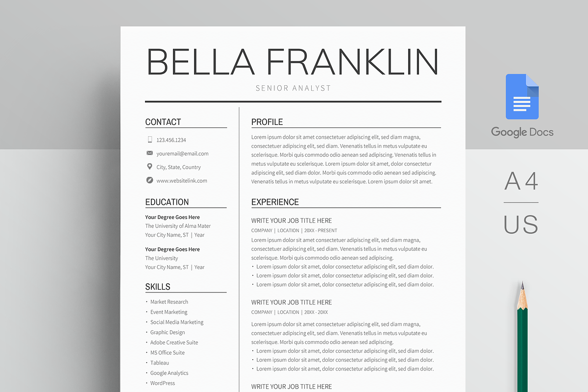 Google Docs Resume Template in Resume Templates - product preview 8
