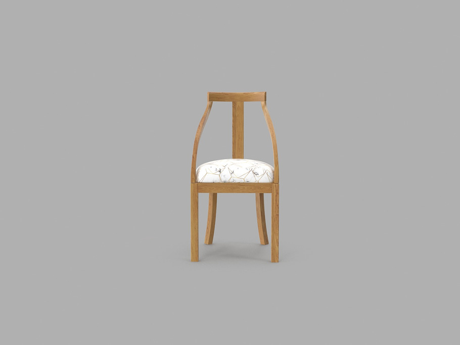 Simple Minimalist Wooden Chair in Furniture - product preview 2