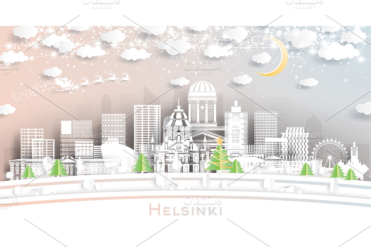 Helsinki Finland City Skyline in Illustrations - product preview 8