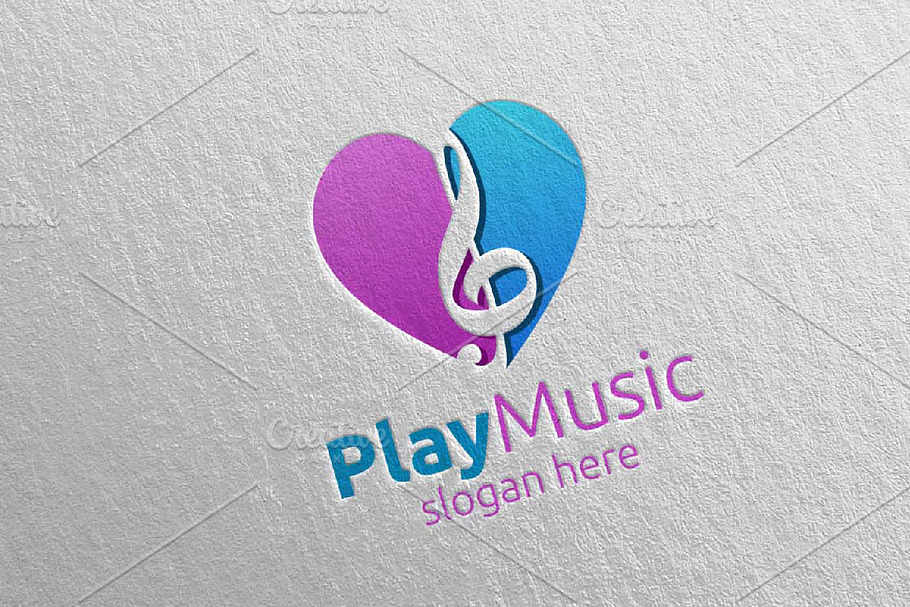 Love Music Logo with Play Concept in Logo Templates - product preview 8