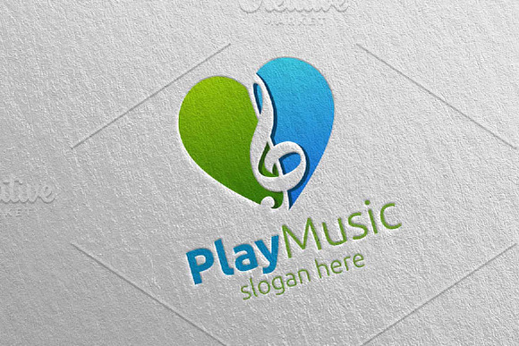 Love Music Logo with Play Concept in Logo Templates - product preview 1