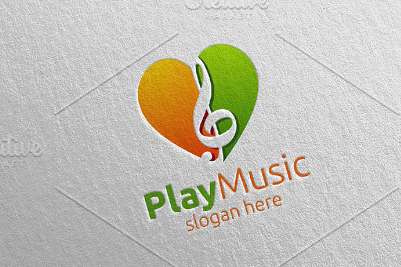 Love Music Logo with Play Concept in Logo Templates - product preview 3
