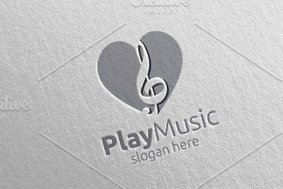 Love Music Logo with Play Concept in Logo Templates - product preview 4