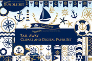 Sail Away Navy and Glitter Gold
