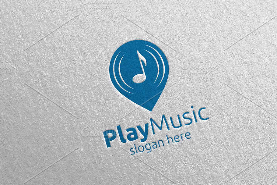 Music Logo with Pin Concept 24 in Logo Templates - product preview 8