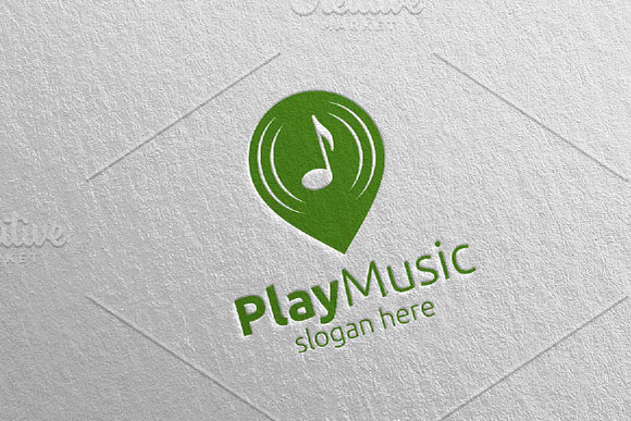 Music Logo with Pin Concept 24 in Logo Templates - product preview 1