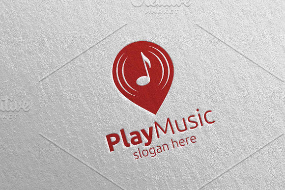 Music Logo with Pin Concept 24 in Logo Templates - product preview 3