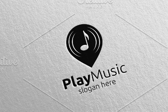 Music Logo with Pin Concept 24 in Logo Templates - product preview 4