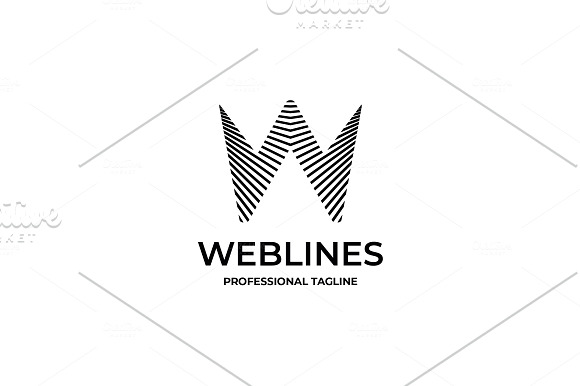 Web Lines Letter W Logo in Logo Templates - product preview 4
