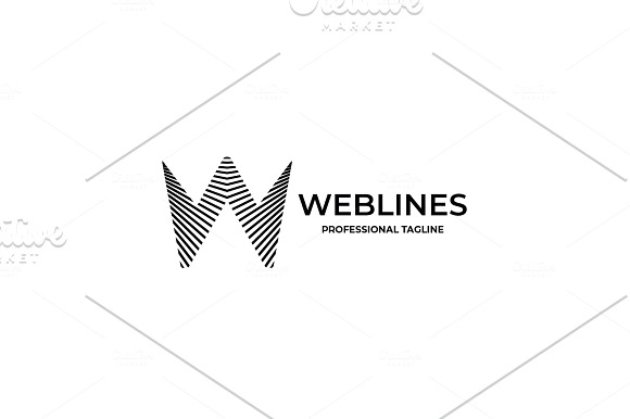 Web Lines Letter W Logo in Logo Templates - product preview 5