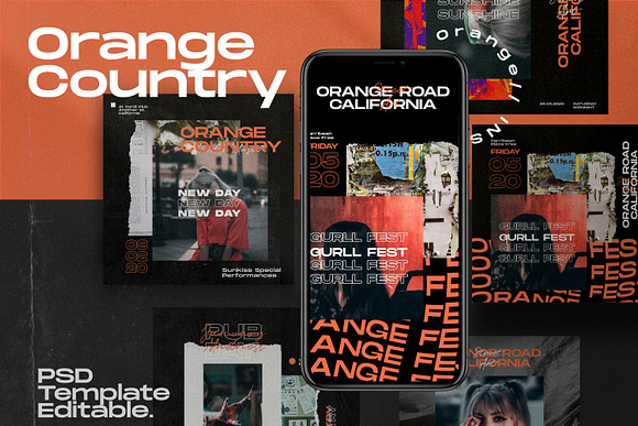 Orange Country - Social Media Pack in Instagram Templates - product preview 4