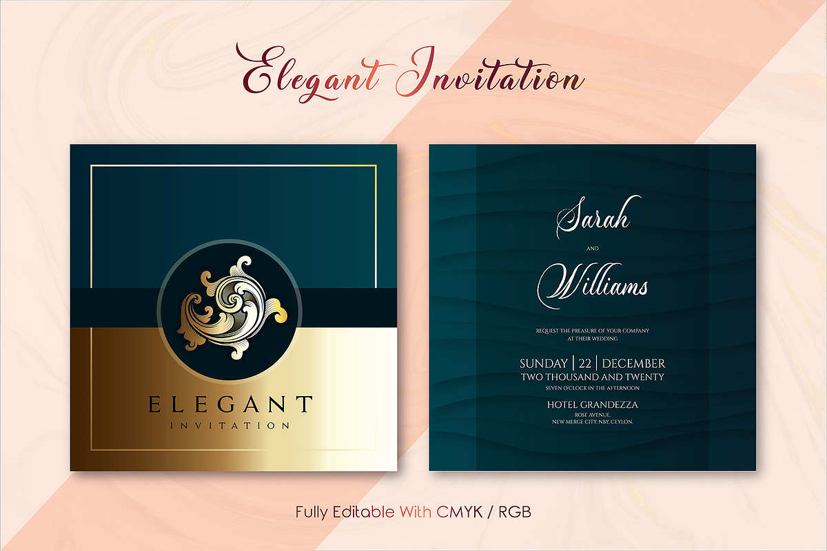Elegant Invitation Template Ver : J in Card Templates - product preview 8