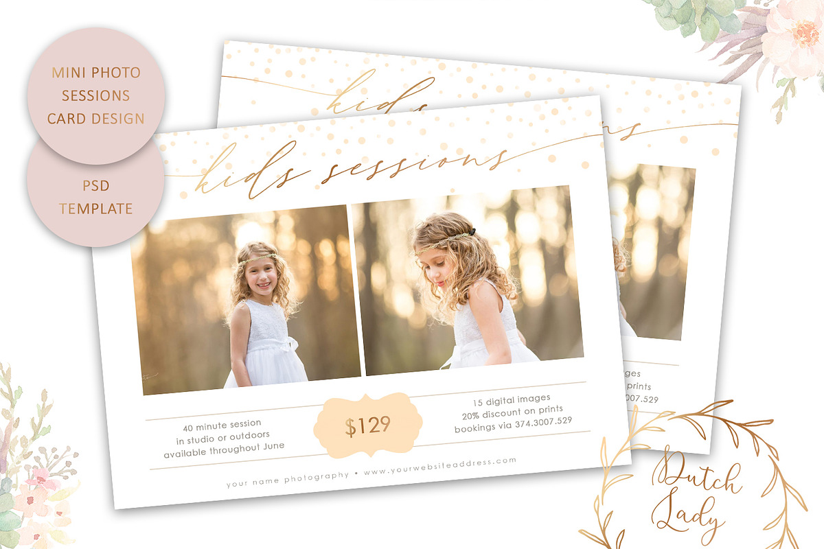PSD Photo Session Card Template #56 in Card Templates - product preview 8