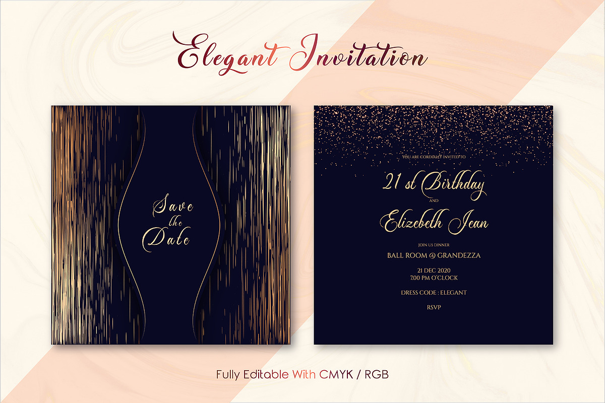Elegant Invitation Template Ver : K in Card Templates - product preview 8