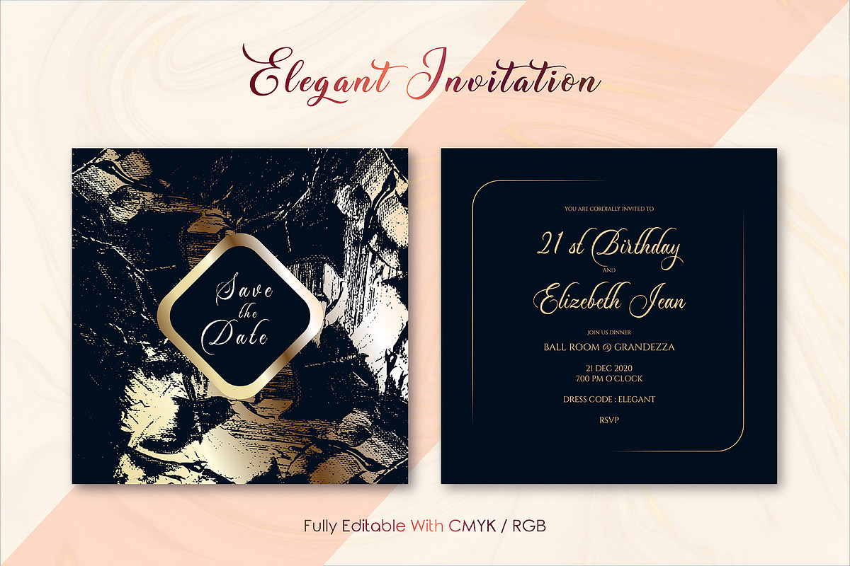 Elegant Invitation Template Ver : M in Card Templates - product preview 8