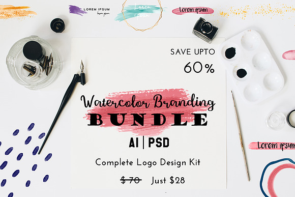 Watercolor Logo Creator Pack in Logo Templates - product preview 13