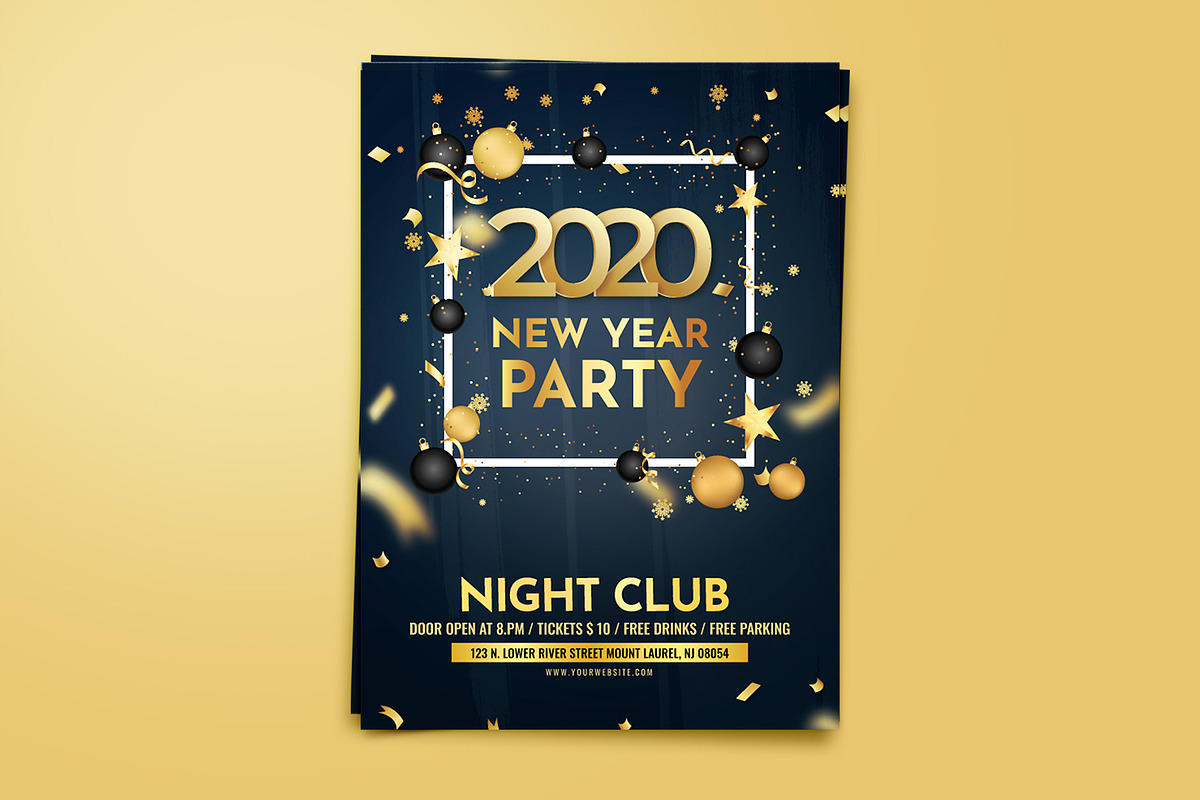 New Year Flyer Template in Invitation Templates - product preview 8