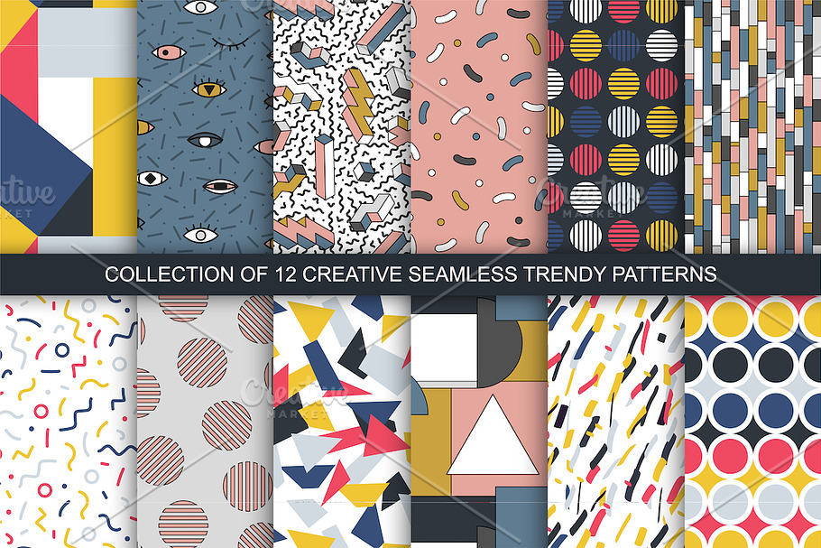 Abstract seamless colorful patterns in Patterns - product preview 8