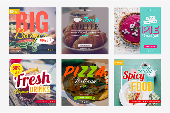 Instagram Posts Food in Instagram Templates - product preview 2