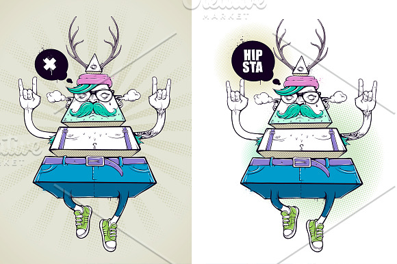 Triangle Hipster Character in Illustrations - product preview 1