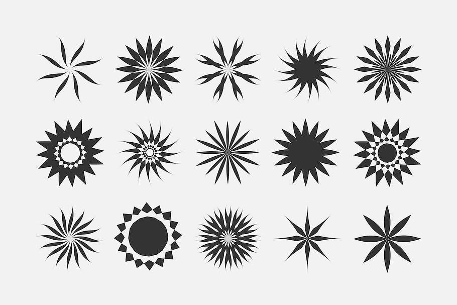 Abstract creative floral icons