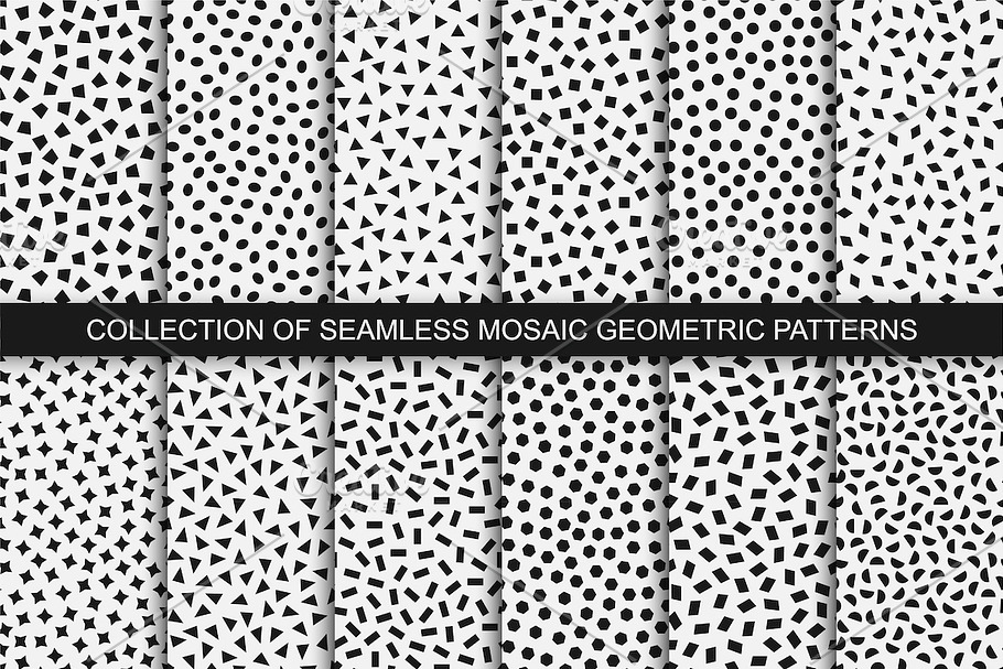 Minimalistic seamless b&w pattens in Patterns - product preview 8