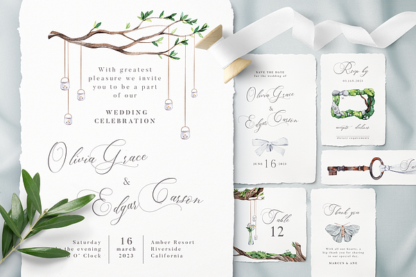 White Forest Wedding Invitations