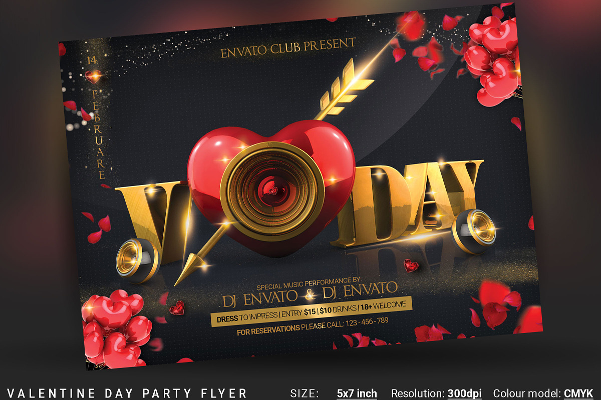 Valentine Day Party Flyer in Invitation Templates - product preview 8