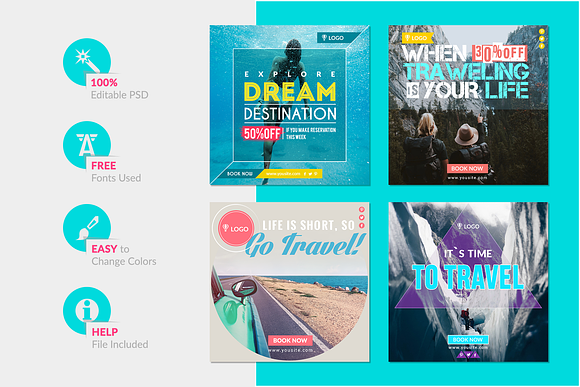 Instagram Posts Travel in Instagram Templates - product preview 2
