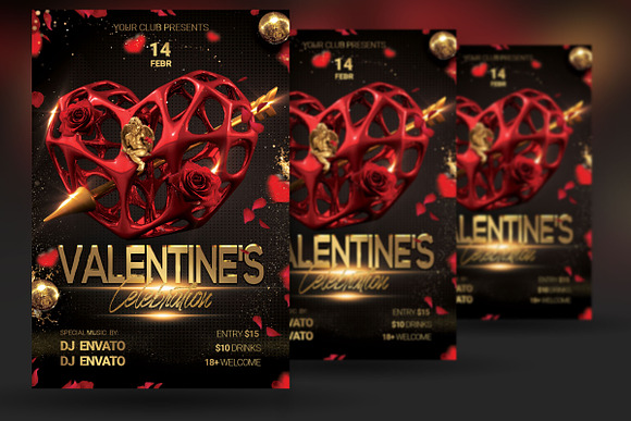 Valentine Day Party Flyer in Invitation Templates - product preview 1