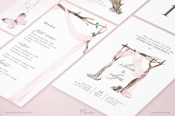 Pink Forest Wedding Invitations in Wedding Templates - product preview 2