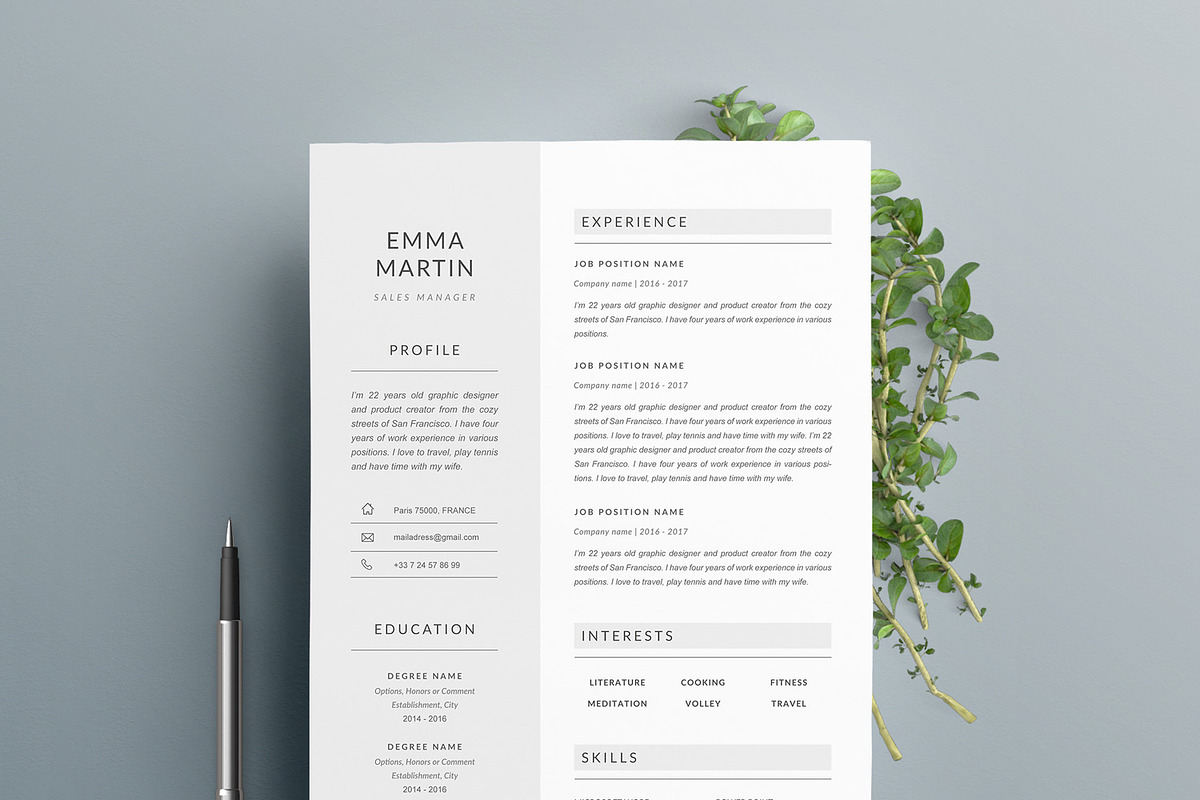 Resume Template "EMMA" A4 in Resume Templates - product preview 8