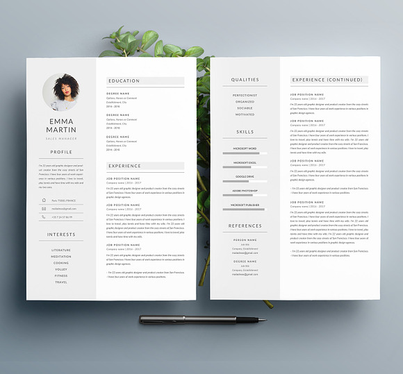 Resume Template "EMMA" A4 in Resume Templates - product preview 1