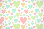 Striped pastel color hearts pattern