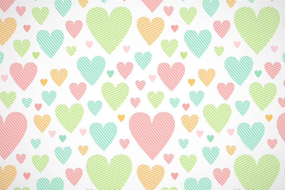 Striped pastel color hearts pattern in Patterns - product preview 8