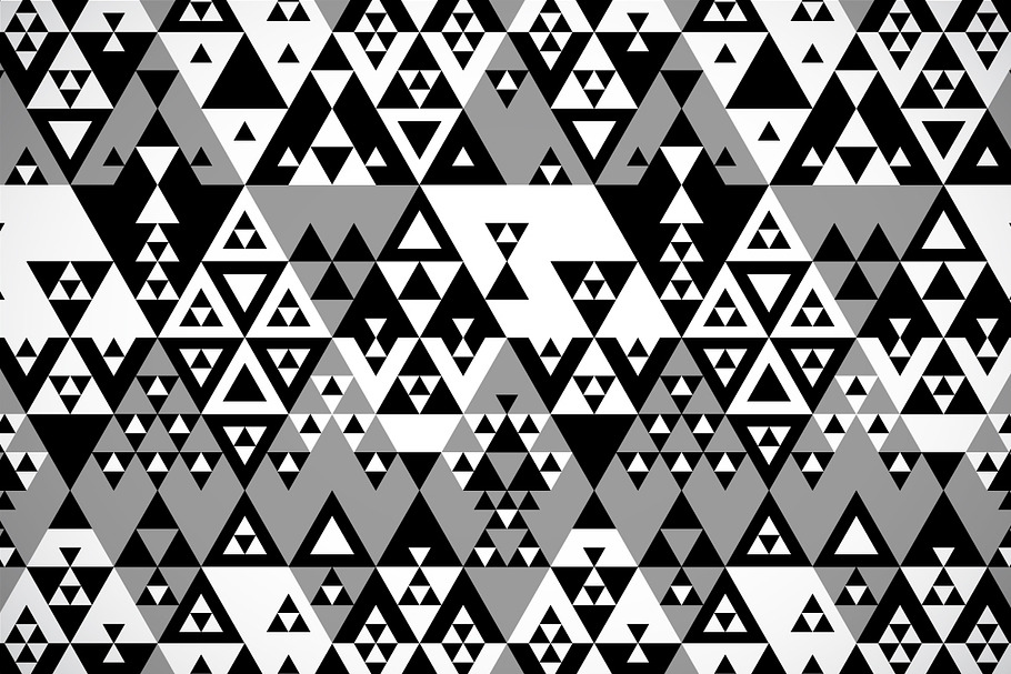Black white triangles geo pattern in Patterns - product preview 8