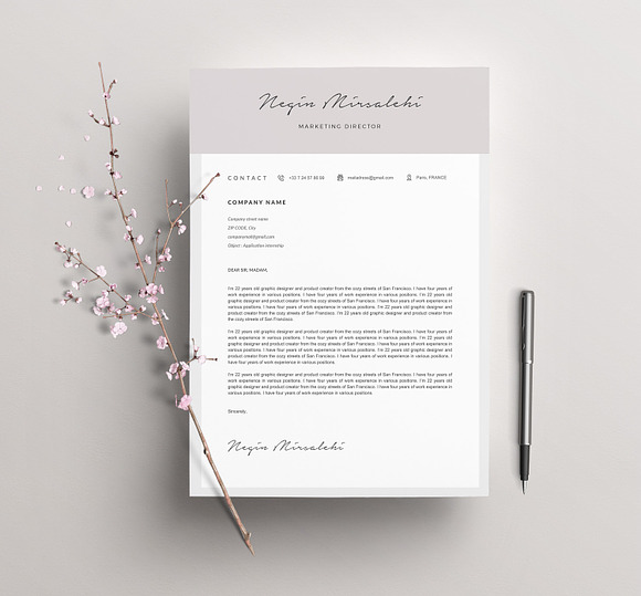 Modern Resume Template "NEGIN" A4 in Resume Templates - product preview 2