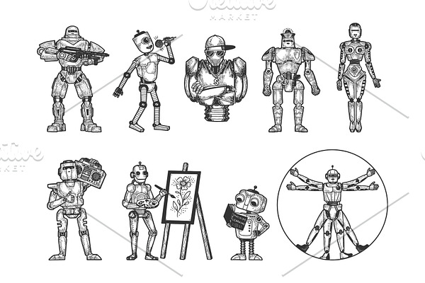 Robots set sketch vector