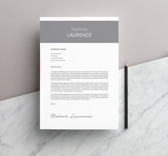 Modern Resume Template "NOEMIE" A4 in Resume Templates - product preview 2